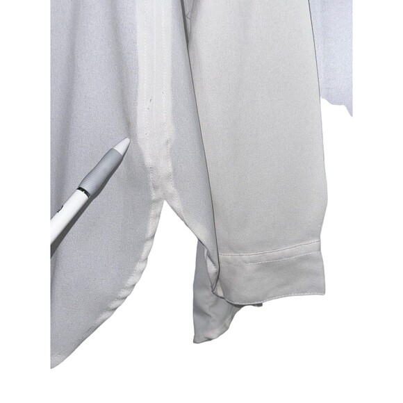 IRIS SINGER Womens Size S Sheer White‎ Button Up Shirt Long Sleeve Collared - Picture 4 of 7